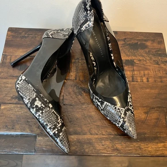 Zara Animal Print and Sheer Pointed Toe Heel Size 10.5 - Picture 2 of 10
